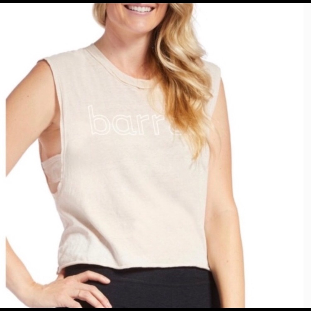 barre3 beige side cutout tank